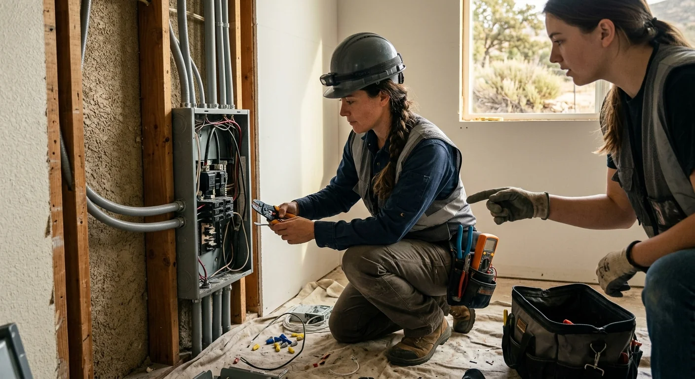 Service van parked near Lake Elsinore homes ready for electrical work